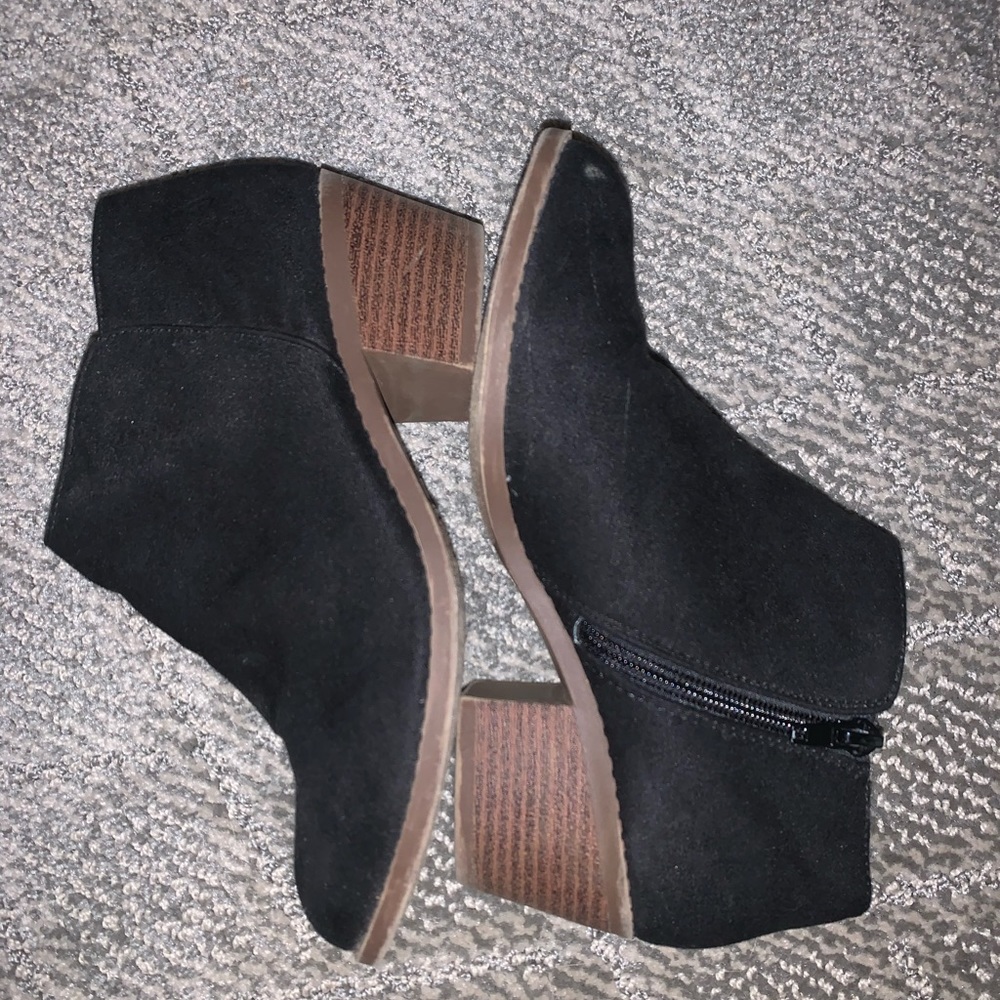 Black suede mini boots